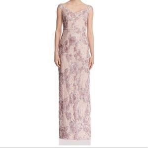 Aidan Mattox off-the-shoulder evening dress